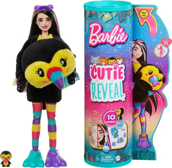 Mattel Lalka Barbie Cutie Reveal  tukan HKP97 HKR00