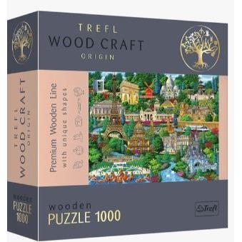 Tref lPuzzle 1000 el. Drewniane Francja, Znane miejsca