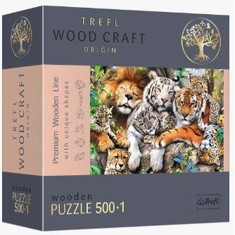 Trefl Puzzle Drewniane, Dzikie Koty w Dżungli, 501 el.