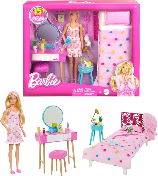 Mattel Barbie Zestaw Sypialnia z Lalką HPT55
