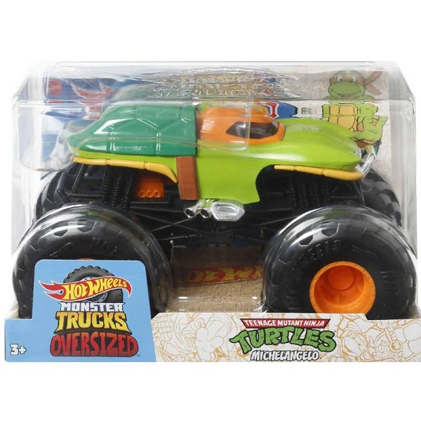 Mattel Pojazd Monster Trucks 1:24 Turtles Michelangelo FYJ83 HKM48
