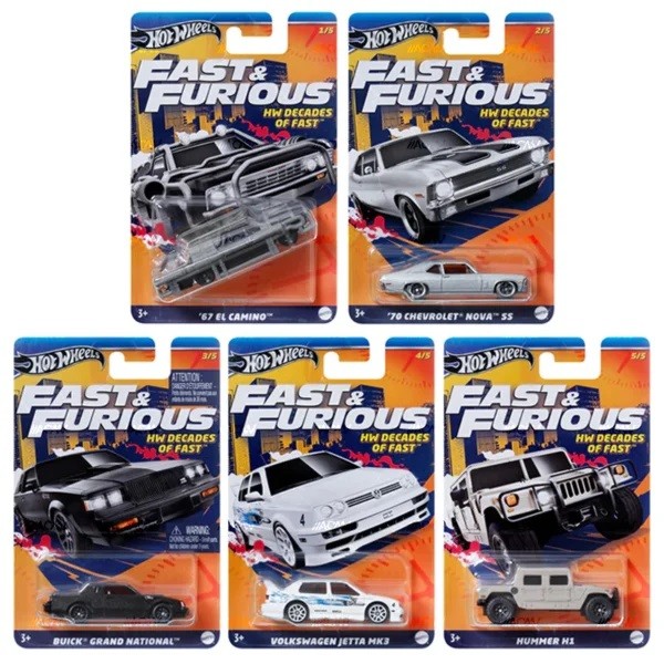 Mattel Hot Wheels Fast & Furious Decades of Fast 5-pak HNR88